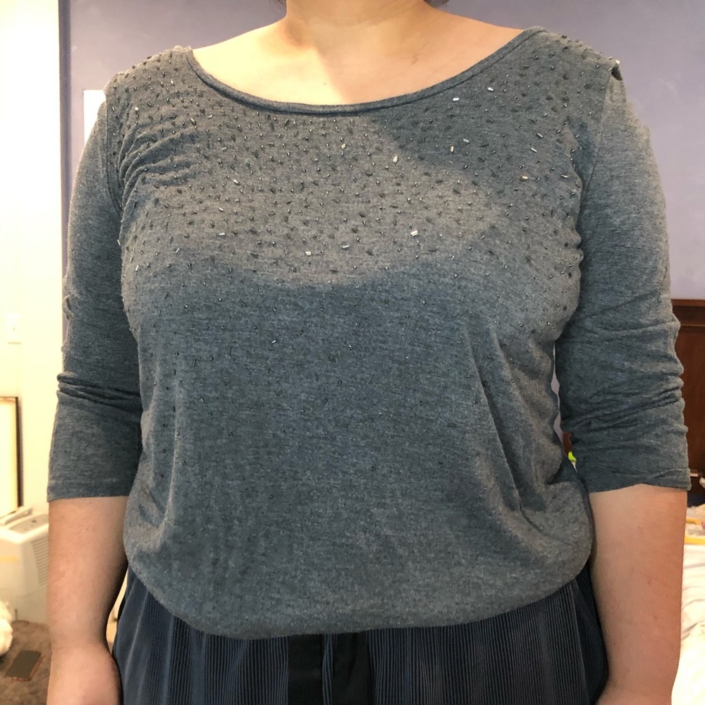 Talbots Grey Top